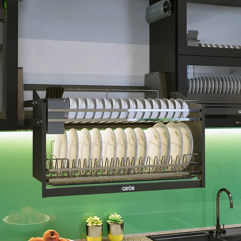 Kệ Đồ Khô 4 Tầng Inox Hộp Cao Cấp Chính Hãng GH - 445, GH - 460